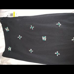 XOXO Black pencil skirt with shiny rhinestones.